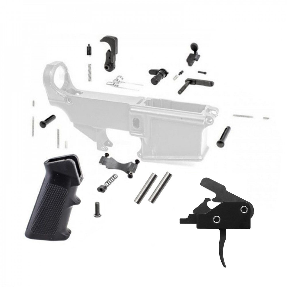 308 Lower Parts Kit w/ Standard Grip &  Drop-In Trigger System 